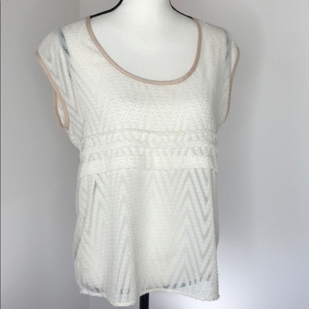 Maeve Anthropologie Sheer Sleeveless Blous…